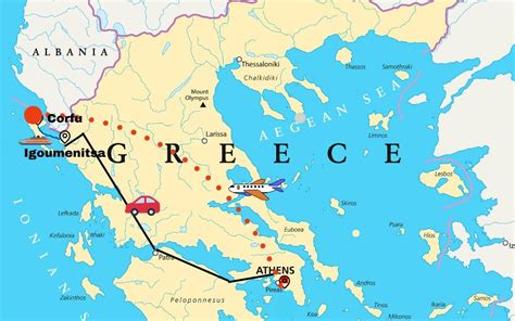 corfu to athens distance